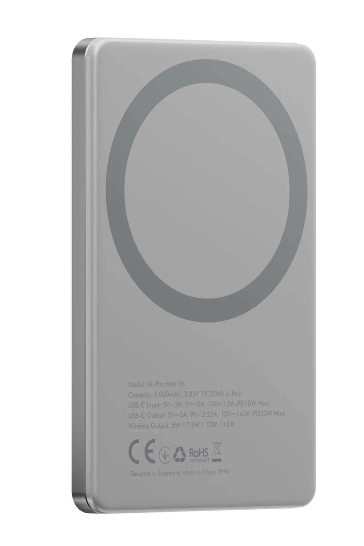 Energea AluPac Mini 5K 5.000 mAh 20W Type-C ve 15W Kablosuz Şarj Çıkışlı PD Hızlı Şarj Magsafe Powerbank - Natural Grey - Görsel 7