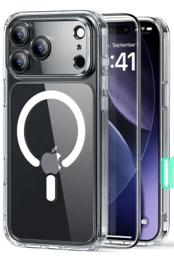 ESR Apple iPhone 17 Pro Max Classic Hybrid Magsafe Kapak + Cam Hediyeli Set - Şeffaf