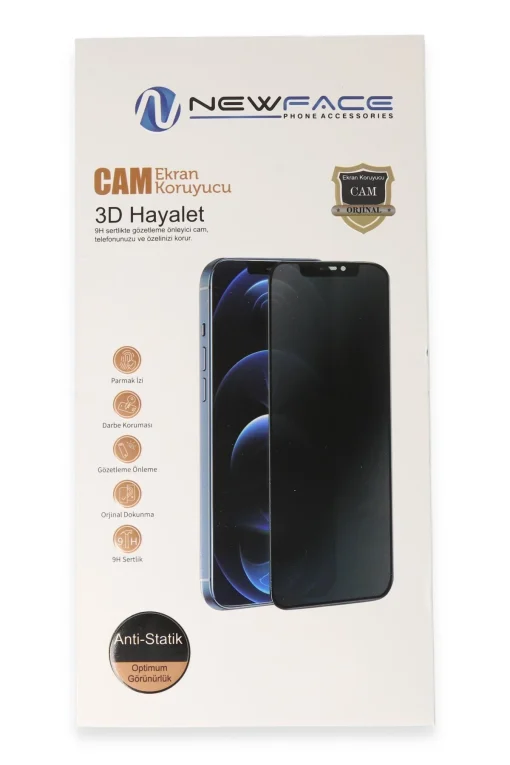 Newface iPhone 17 Pro 3D Antistatik Hayalet Cam Ekran Koruyucu