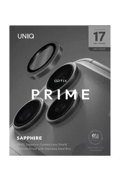 Uniq iPhone 17 Pro Max Optix Çelik Çerçeveli Sapphire Kamera Lens Koruyucu
