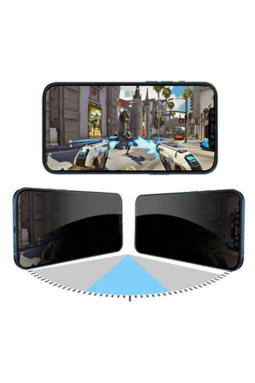 URR iPhone 17 Pro Max 4 Way Anti Spy 360 Privacy Cam Ekran Koruyucu - Siyah - Görsel 4