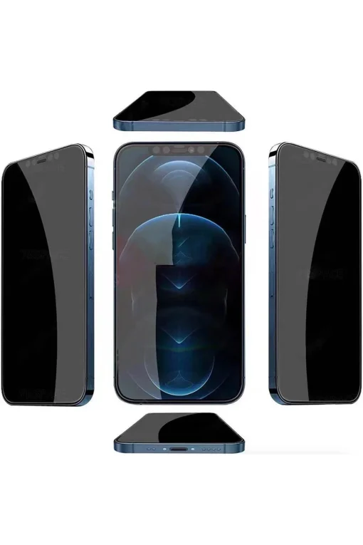 URR iPhone 17 Pro Max 4 Way Anti Spy 360 Privacy Cam Ekran Koruyucu - Siyah - Görsel 3