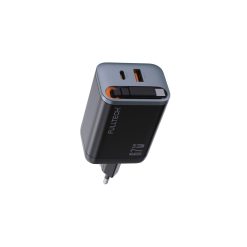 Alternative view of Fulltech FC23 67W GaN Hızlı Şarj Adaptörü | Dahili Retractable USB-C Kablo + USB-A Çıkışı | Telefon, Tablet ve Laptop Uyumlu