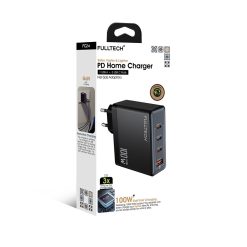 Fulltech FC24 100W GaN Hızlı Şarj Adaptörü | 3x USB-C + 1x USB-A Çoklu Port | Laptop & Telefon Uyumlu | PD Power Delivery