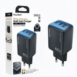 65W GaN Hızlı Şarj Adaptörü – 2×USB-C + USB-A Çoklu Port